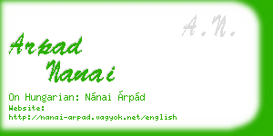 arpad nanai business card